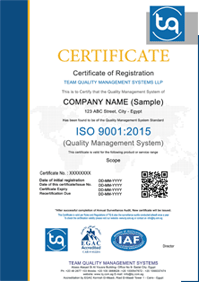Quality Assurance ISO & EC Certificate